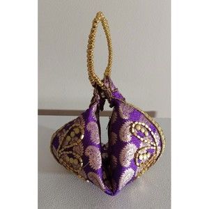 Beaded Purple Fortune Cookie Evening Handbag